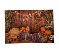 Tissu d'automne de 5x3ft Thanksgiving Thanksgiving Day Photography Fteledrop Automne Pumpkins Maple Feuilles de Foin du Tournesol.