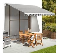 Tissu d'auvent de rechange 4 x 3 m, blanc anthracite, fabriqué en polyester résistant à la décoloration, peut être monté sur un cadre d'auvent, offrant de l'ombre sur votre terrasse, terrasse ou dans