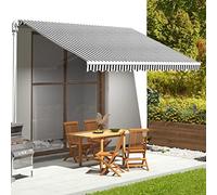 Tissu d'auvent de rechange, blanc anthracite, 4,5 x 3,5 m, en polyester résistant à la décoloration, peut être monté sur un cadre d'auvent, offrant de l'ombre sur la terrasse, la terrasse ou dans
