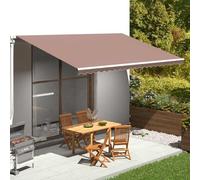 Tissu d'auvent de rechange marron 5 x 3 m en polyester résistant aux UV et à la décoloration, à installer sur un cadre d'auvent, offrant de l'ombre sur votre terrasse, terrasse ou jardin,