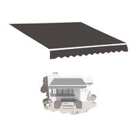 Tissu d'auvent rétractable pour auvent extérieur (sans cadre) - Housse d'auvent multicolore pour jardin/restaurants/magasins (gris foncé, 400 x 250 cm)