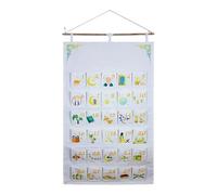 Tissu de 30 jours - Organiseur mural de poche | Compte à rebours interactif amusant pour la maison, la salle de classe, les fêtes, les vacances, les activités familiales, les décorations