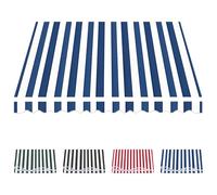 Tissu de auvent en polyester imperméable, matériau de rechange pour balcon et jardin, convient aux auvents de 1,5/2/2,5/3/3,5/4 m de large (bleu foncé, 4,5 x 2 m)