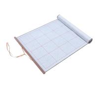 Tissu de Calligraphie Chinoise Argenté en Brocart, Rouleau Portable | Texture Nette, Réutilisable pour Cours et Entraînement, Léger, pour Encre et Pinceau Chinois