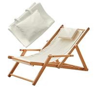 Tissu de chaise d'élingue Tissu de remplacement, 45x17 Tissu de remplacement de chaise de patio pliable avec oreiller, écharpe patio portable pour le soleil salon de baignoire de bains de soleil 1
