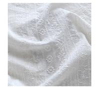 Tissu De Coton Brodé Tissu en pur coton brodé blanc doux et fin, 125cm de large, 0.5 mètres Tissu De Coton (Size : 1.5meter price)
