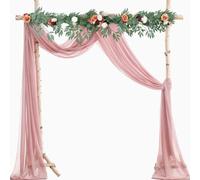 Tissu de drapage en polyester pour arche de mariage, mousseline transparente pour décoration de mariage et d'événement, adapté pour créer des toiles de fond attrayantes (rose foncé)
