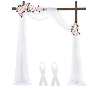 Tissu de drapage pour arche de mariage, 9, 1 x 6, 1 m, tissu drapage pour toile fond, arche sans plis, doux et lisse, décoration mariage pour fête, cérémonie, église, blanc