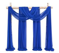 Tissu de Draperie pour Arche de Mariage, 4 Panneaux 71,1 cm x 6,1 m Draperies d'Arche de Mariage Bleu Roi pour Cérémonie Tissu en Mousseline Draperies d'Arbor Décorations d'Arche de Mariage pour