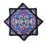 Tissu de Filature pour Débutant, Tissu de Filage Flow Star de 24 Pouces avec des Motifs Vibrants Double Face, Jouet de Jonglerie Rotatif du Bout des Doigts pour Enfants Et Adultes D