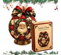 Tissu de Noël complet fait à la main ensemble de décoration festive | Boule de Père Noël en tissu - Kit créatif pour débutants, fête, soirée de jeu
