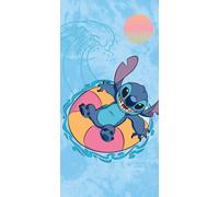 Halantex STITCH en mer avec bouée de sauvetage - par Disney Lilo et Stitch serviette de douche Serviette de plage - 100 % coton - Dimensions 70 x 140 cm - Multicolore