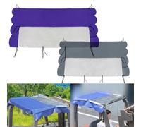 Tissu de protection pour chariot élévateur avec PVC double face, couche intermédiaire en maille, avant transparent et corde de liaison pour plus de stabilité (bleu 105 x 125 cm)