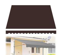Tissu de rechange durable et imperméable pour auvents, matériau robuste et résistant aux UV avec cantonnière pour terrasse et balcon - Marron foncé - 4 x 1,5 m