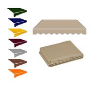 Tissu de rechange en polyester imperméable pour auvents rétractables - 350 x 300 cm - Kaki - Housse d'extérieur durable pour solutions d'ombrage de balcon