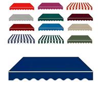 Tissu de rechange imperméable 280 g/㎡ rétractable pour auvent de terrasse - Bleu - 3 x 2 m - Housse d'ombrage d'extérieur avec cantonnière pour terrasse, cour et balcon