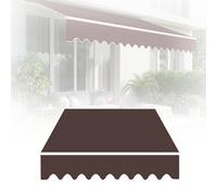 Tissu de rechange imperméable en polyester pour auvent de terrasse - Tailles personnalisées - 3 x 2 m, 4,5 x 2 m, 1,5 x 1,5 m, 7 x 3,5 m (marron, 3,6 x 3 m)