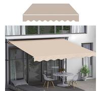 Tissu de rechange imperméable et rétractable pour auvent - Auvent pour terrasse, balcon, cour - Housse supérieure en polyester - Design sans cadre (C-11, 11,2 x)