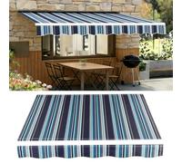 Tissu de rechange imperméable pour auvent de patio de 2 à 4,9 m - Toile à rayures multiples pour cour et terrasse - Housse en polyester durable pour une meilleure ombre