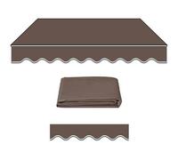 Tissu de rechange imperméable pour auvent rétractable - Housse d'auvent en polyester pour véranda de jardin (marron café, 5 x 2 m) - Résistant aux UV