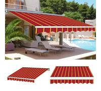 Tissu de rechange imperméable pour auvent terrasse - Bâche de protection pour fenêtre et porte - Pour ombrage et pluie - Sans cadre nécessaire (Q 4 x 2,7 m)