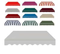 Tissu de rechange imperméable pour auvents de terrasse rétractables - 280 g/m² - Housse pare-soleil avec cantonnière - Toile durable pour cour, terrasse et balcon (gris clair, 6,1 x 3 m)