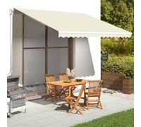 Tissu de rechange imperméable pour parasol d'extérieur de 4 x 3,5 m, idéal pour terrasse, jardin et terrasse (cadre non inclus) - Crème