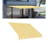 Tissu de rechange manuel rétractable - Protection UV - Imperméable - 180 g/m² - 100 % polyester - Jaune et blanc - 235 cm