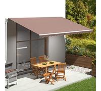 Tissu de rechange marron pour auvent d'extérieur de 5 x 3 m, protection UV, parfait pour terrasse et jardin (cadre non inclus)