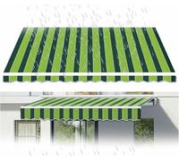 Tissu de rechange personnalisable pour auvents rétractables - Pare-soleil en polyester 280 g, résistant aux UV, pour terrasse, jardin, balcon et porte (vert, 2,4 x 2 m)