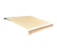 Tissu de rechange pour auvent 3 x 2,5 m, jaune tournesol et blanc, pour cadre existant, en polyester résistant à la décoloration, offrant de l'ombre sur la terrasse et la terrasse, avec 1 volant.