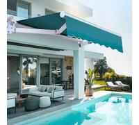 Tissu de rechange pour auvent de qualité supérieure 100 % polyester 280 g pour porte de terrasse, fenêtre et pare-soleil avec cantonnière (4 x 3,5 m) pour protection extérieure