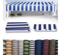Tissu de rechange pour auvent de terrasse - Pare-soleil à rayures - 5 x 3 m - Idéal pour jardin et balcon - Abri durable pour une utilisation en extérieur - Facile à installer