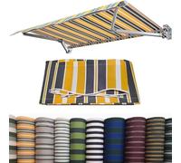 Tissu de rechange pour auvent de terrasse - Toile durable pour jardin, balcon et abri d'extérieur - Toile durable (stripeG, 5 x 3,5 m)