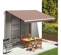 Tissu de rechange pour auvent d'extérieur marron - 4,5 x 3,5 m - Résistant aux UV - Facile à installer - Cadre non inclus