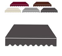 Tissu de rechange pour auvent d'extérieur rétractable avec cantonnière - Résistant aux UV - Gris foncé - 400 x 150 cm
