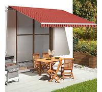 Tissu de rechange pour auvent extérieur, 4,5 x 3,5 m, orange et marron, parfait pour auvents et tentes de terrasse