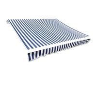 Tissu de rechange pour auvent extérieur, tente de jardin, pour fenêtres et portes, bleu et blanc, 6 x 3 m, résistant aux UV