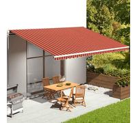 Tissu de rechange pour auvent, marron orange, 6 x 3,5 m, fabriqué en polyester résistant aux UV et à la décoloration. Idéal pour renouveler un ancien auvent ou comme élément