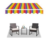 Tissu de rechange pour auvent rétractable en polyester pour extérieur, extérieur, terrasse, protection solaire, pour portes et fenêtres, 3,7 x 3 m, 3 x 2,4 m, 2,4 x 1,5 m, 2 x 1,5 m