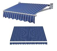 Tissu de rechange pour auvents rétractables - 2 x 1,5 m, 3 x 2,5 m, 4 x bleu, 400 x 150 cm
