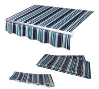 Tissu de rechange pour pare-soleil de terrasse rétractable, matériau de l'auvent en polyester imperméable (taille : 2 x 1,5 m, couleur : rayure 1) housse de parasol d'extérieur avec protection UV