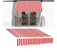 Tissu de rechange pour pare-soleil de terrasse (sans cadre) - Pare-soleil pour porte et fenêtre d'extérieur avec cantonnière (rouge, 600 x 300 cm)