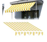 Tissu de rechange pour pare-soleil de terrasse (sans cadre) - Protection solaire d'extérieur pour fenêtres et portes avec cantonnière (jaune, 250 x 210 cm)