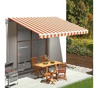 Tissu de rechange pour pare-soleil d'extérieur jaune et orange, 4,5 x 3 m, protection UV, idéal pour terrasse et jardin