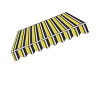 Tissu de rechange pour pare-soleil rétractable - 3,6 x 3 m, 3 x 2,5 m, 5 x 3 m - Tissu en polyester durable - Motif à rayures - Protection UV pour l'extérieur (600 x 300 cm)