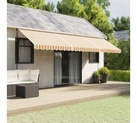 Tissu de rechange pour rideau à rayures multicolores 6 x 3 m, rideau de soleil de remplacement en polyester imperméable et anti-reflets, 580 x 295 cm, matériau durable pour l'extérieur