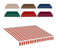 Tissu de Rechange pour Store Banne de Jardin Terrasse Toile for Auvent De Terrasse Rétractable Toile D'Auvent Anti-UV Et Imperméable Extérieur(Red White,19.6x4.9ft/6x1.5m)