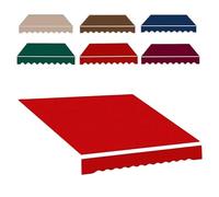 Tissu de Rechange pour Store Banne de Jardin Terrasse Toile for Auvent De Terrasse Rétractable Toile D'Auvent Anti-UV Et Imperméable Extérieur(Red,8x7ft/2.5x2.1m)