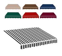 Tissu de Rechange pour Store Banne de Jardin Terrasse Toile for Auvent De Terrasse Rétractable Toile D'Auvent Anti-UV Et Imperméable Extérieur(Black White,9.8x5ft/3x1.5m)